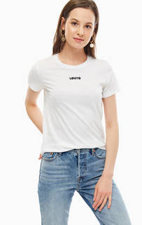 Белая хлопковая футболка с принтом Levis®