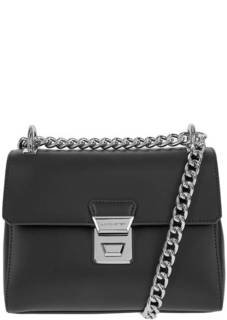 Черная кожаная сумка с откидным клапаном Lancaster