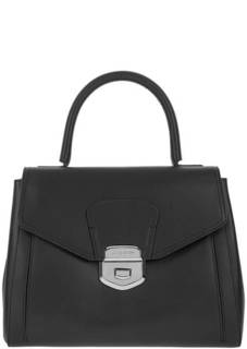 Черная кожаная сумка с откидным клапаном Lancaster