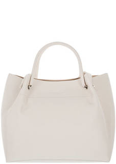 Белая сумка из зерненой кожи с короткими и длинными ручками Lancaster