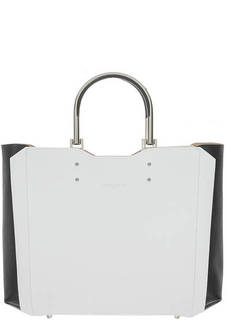 Белая кожаная сумка с металлическими ручками Lancaster