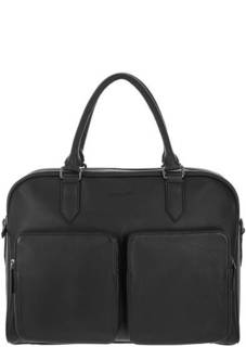 Черная кожаная сумка на молнии Lancaster