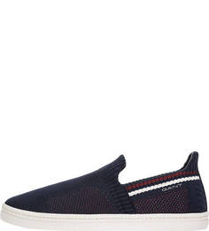 Синие текстильные слипоны Gant