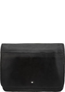 Кожаная сумка с двумя отделами и карманами Sergio Belotti