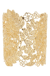 Золотистый браслет с цветочным узором Exclaim
