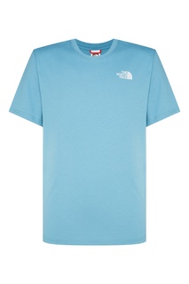 Голубая футболка с белым логотипом The North Face
