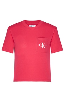 Розовая футболка с нагрудным карманом Calvin Klein