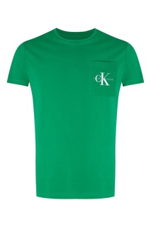 Зеленая футболка с карманом Calvin Klein
