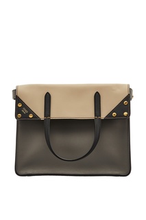 Бежево-серая сумка Fendi Flip