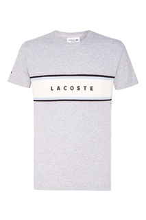 Серая футболка с логотипом Lacoste