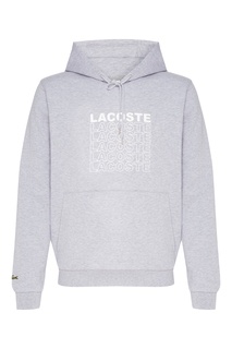 Серое худи с логотипами Lacoste