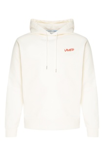 Белое худи с логотипом Lacoste