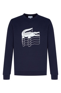 Синий свитшот с принтом Lacoste