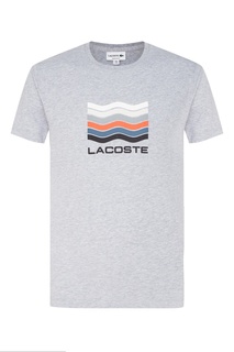 Серая футболка с принтом Lacoste