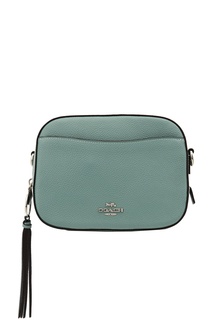 Голубой овальный клатч-кроссбоди Coach
