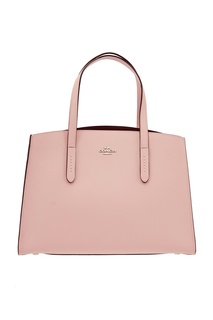Розовая кожаная сумка Charlie Coach