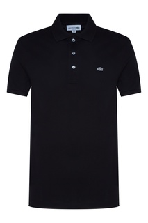 Черное поло из трикотажа Lacoste