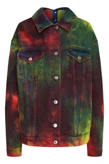 Разноцветная джинсовая куртка оверсайз Msgm