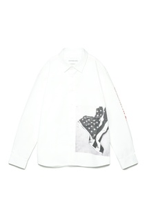 Белая рубашка с принтом Calvin Klein Jeans