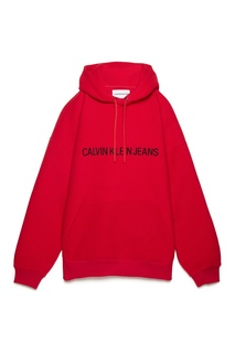 Красное худи с логотипом Calvin Klein Jeans