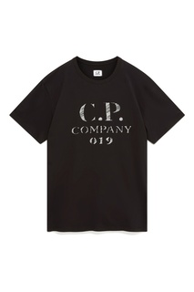 Черная футболка с логотипом C.P. Company
