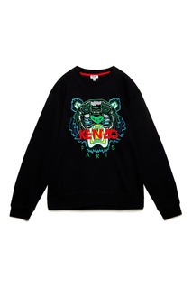 Черный свитшот с вышивкой Kenzo