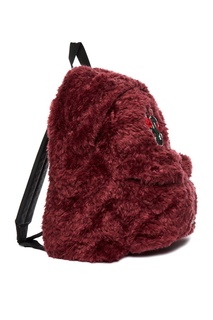 Пушистый бордовый рюкзак Eastpak