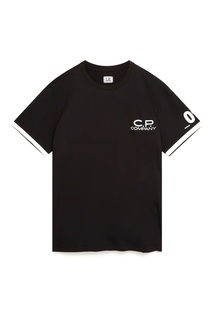 Черная футболка с контрастной отделкой C.P. Company