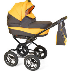 Коляска 2 в 1 Alis BERTA Classic 12Be 07 (графит+желтый)