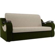 Прямой диван АртМебель Меркурий вельвет бежевый/зеленый(120)