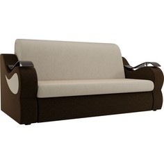 Прямой диван АртМебель Меркурий вельвет бежевый/коричневый (60)