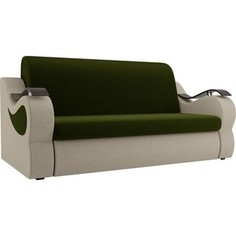 Прямой диван АртМебель Меркурий вельвет зеленый/бежевый (100)
