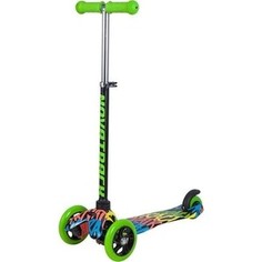 Самокат-кикборд NOVATRACK Disco-kids детский max 25кг неоновый цветной дизайн черный