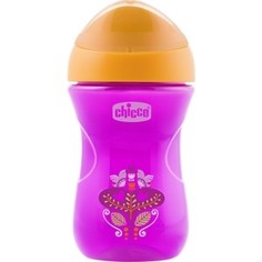 Поильник Chicco Easy Cup (носик ободок), 1 шт ,12 мес+, 266 мл , розовый, рис клубничка, 340624120