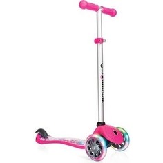 Самокат-кикборд Globber 18 PRIMO FANTASY LIGHTS (свет.колеса) розовые цветы 424-007