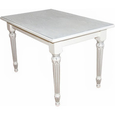 Стол обеденный Мебелик Жерар белый/патина 120x80