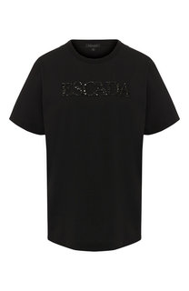 Хлопковая футболка с логотипом бренда Escada