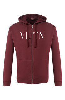 Хлопковая толстовка на молнии с капюшоном Valentino