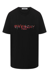 Хлопковая футболка с логотипом бренда Givenchy