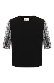 Хлопковый топ с кружевными рукавами 3.1 Phillip Lim