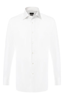 Хлопковая сорочка с воротником кент Ermenegildo Zegna