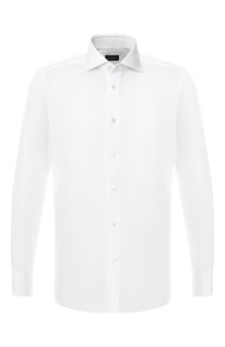 Хлопковая сорочка с воротником кент Ermenegildo Zegna