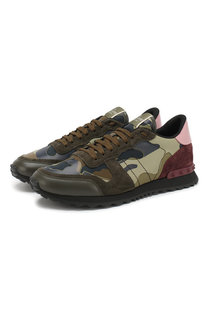 Комбинированные кроссовки Valentino Garavani Rockrunner Camouflage Valentino