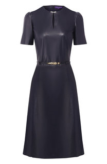 Кожаное платье с поясом Ralph Lauren