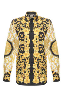 Хлопковая сорочка с воротником кент Versace