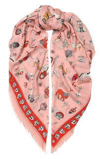 Шаль с принтом и необработанным краем Alexander McQueen