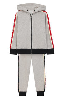 Комплект из хлопкового кардигана и брюк Moncler Enfant