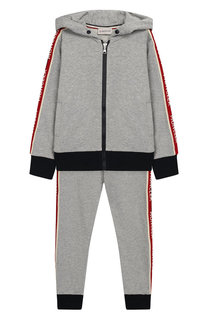 Комплект из хлопкового кардигана и брюк Moncler Enfant