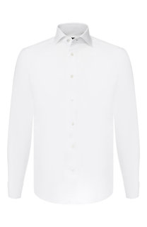 Хлопковая сорочка с воротником акула Ermenegildo Zegna