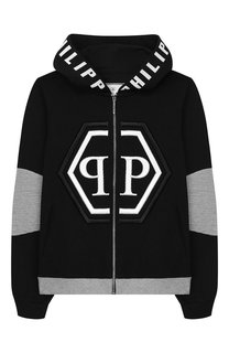 Хлопковый кардиган с капюшоном Philipp Plein